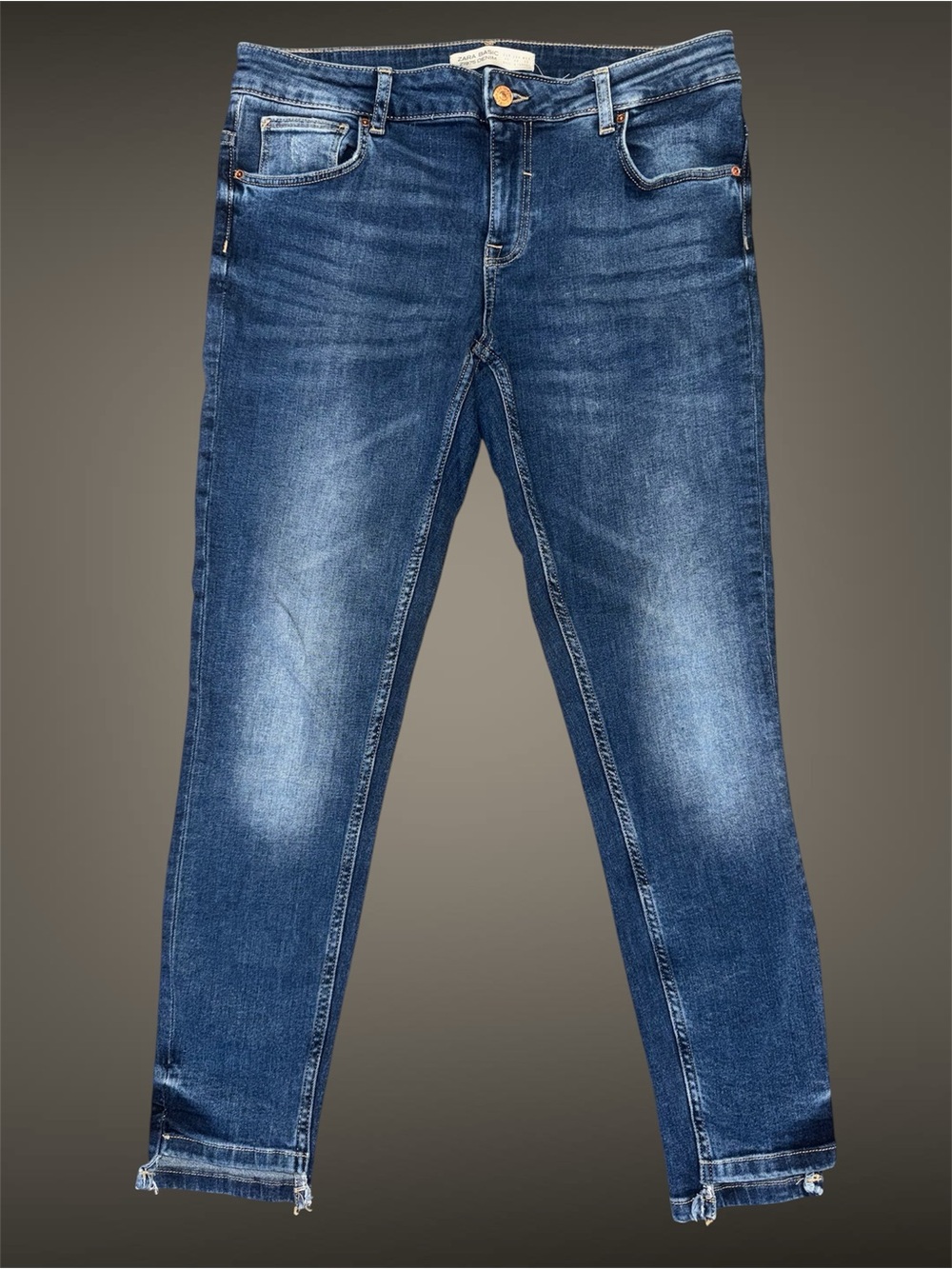Zara Basic Denim Mid Rise Blue Skinny Jeans size 8